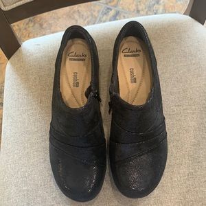 Brand new Clark’s Black Glittery Zip up Shoe